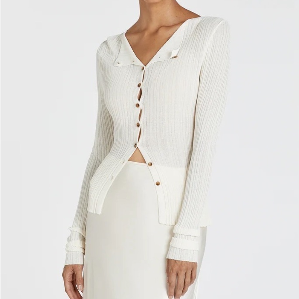 Dissh GEMMA CREAM LONG SLEEVE KNIT TOP - XS / CREAM